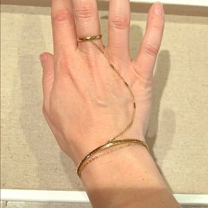 Bracelet with Ring on a Gold Chain